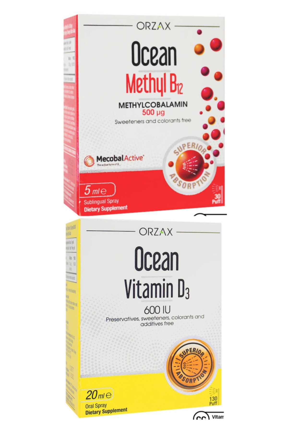 Ocean Methyl B12 Sprey 500mcg 5ml + Vitamin D3 600ıu Sprey 20ml