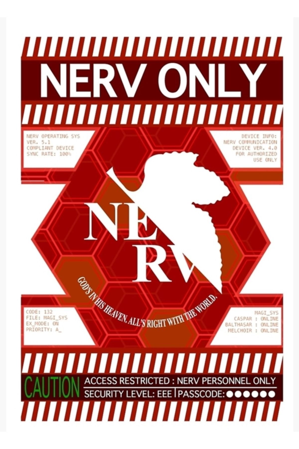 Universal Nerv Only - Evangelion Tablo Ahşap Poster Dekoratif