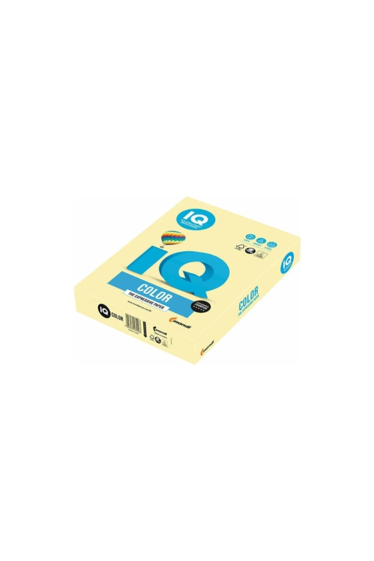 Mondi Iq Color Renkli Kağıt A4 80 Gr Fosforlu Sarı 500 Lü (1 Koli 5 Paket)