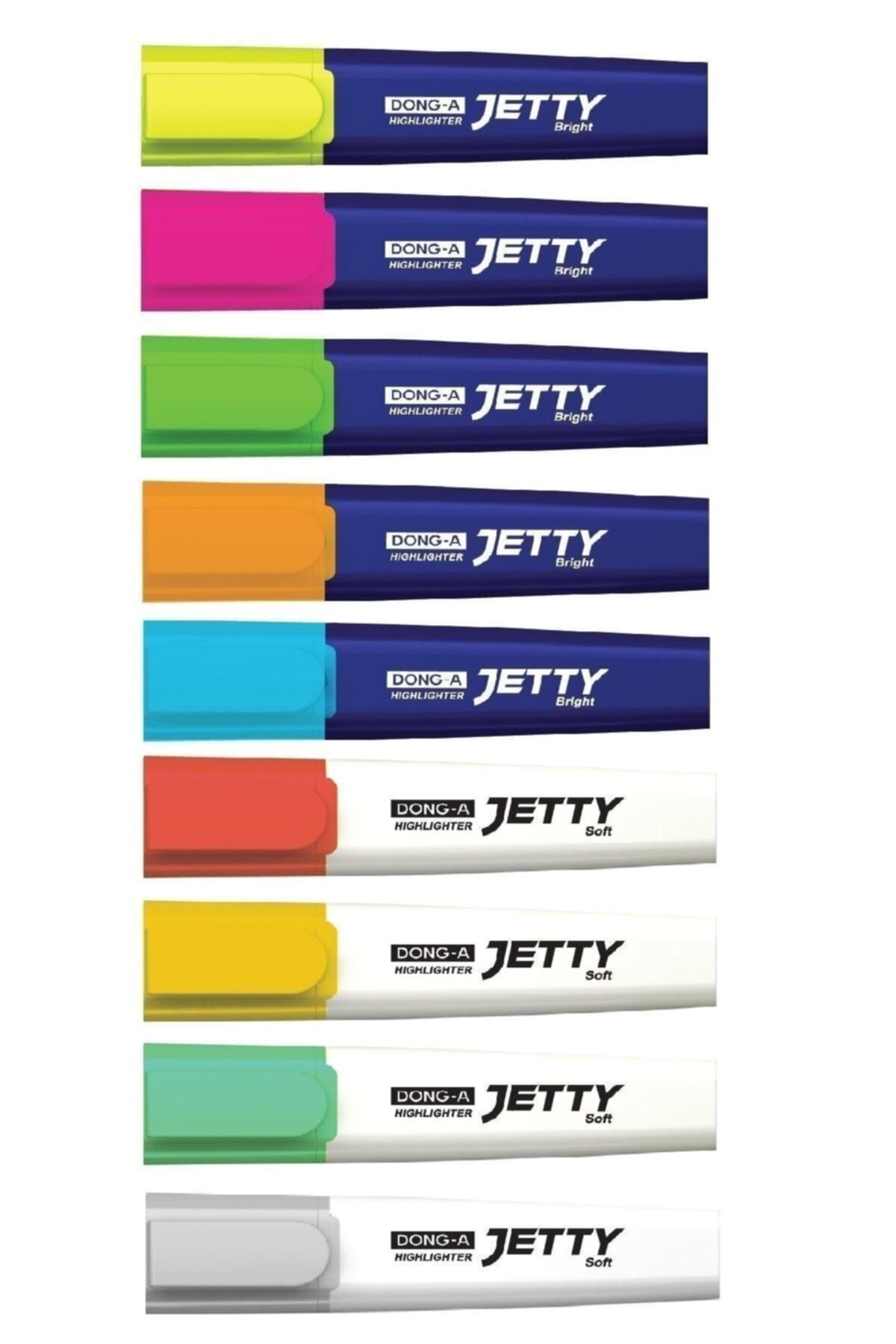 Dong A Pastel Ve Parlak Renkler Fosforlu Kalem Jetty 9 Renk