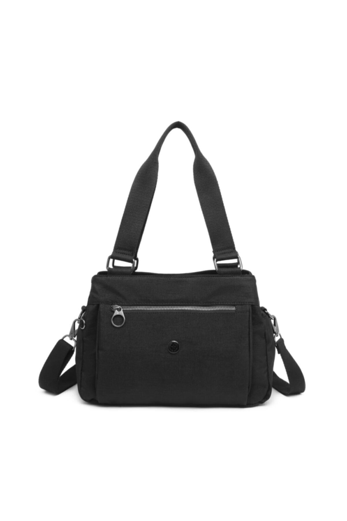 Smart Bags Smart Bag Kadın Siyah Renk Nano Metalik Kumaş Su Geçirmez Omuz Çantası 1125