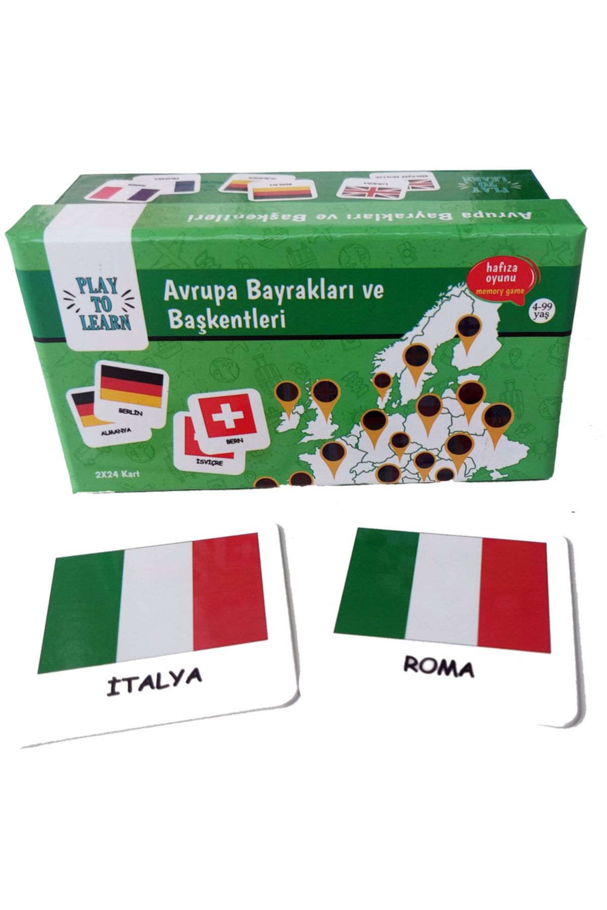 Play to Learn Avrupa Bayrakları Ve Başkentleri -genel Kültür Oyunu, Eğitici Kutu Oyunu, Dikkat Oyunu, Hafiza Oyunu