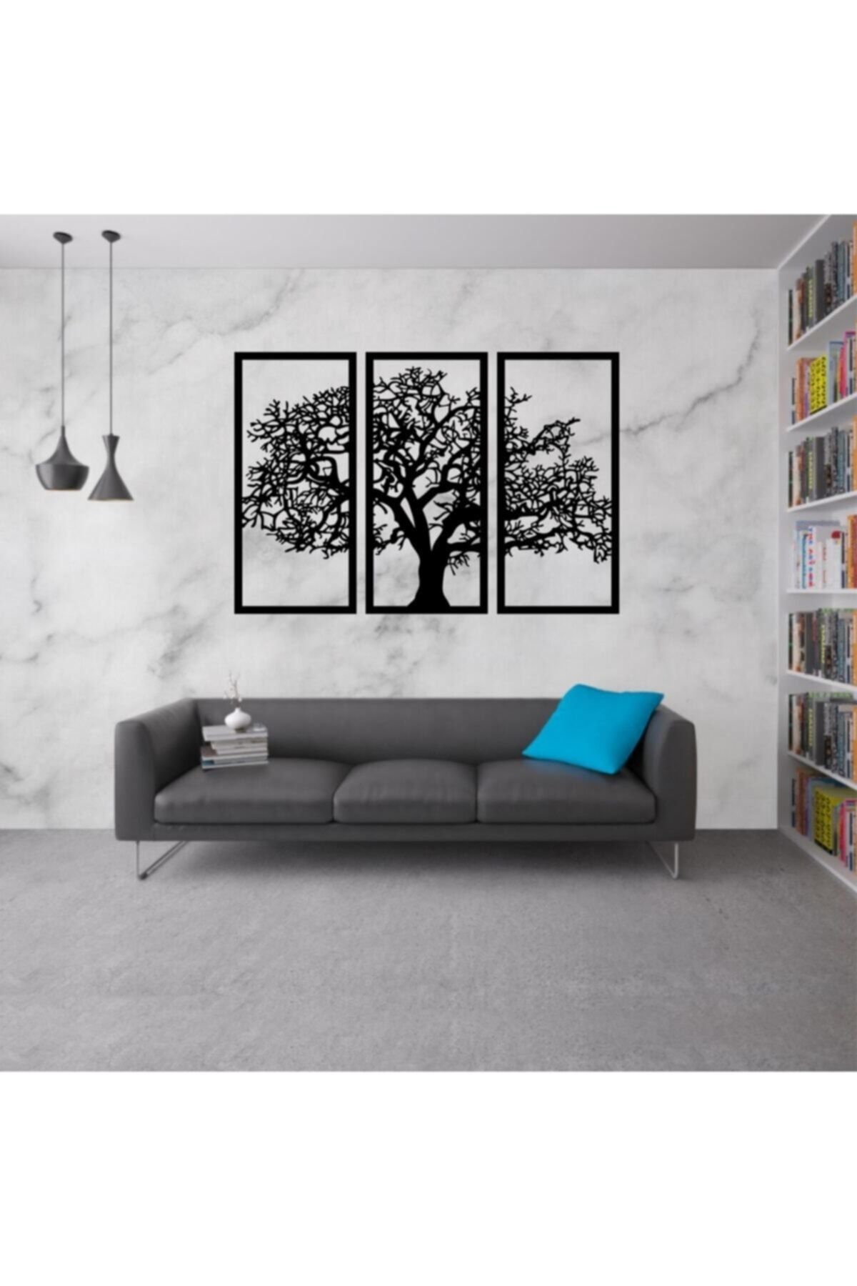 Genel Markalar 3'lü Ağaç Dekoratif Ahşap Tablo Duvar Süsü 58x85cm Ads5116