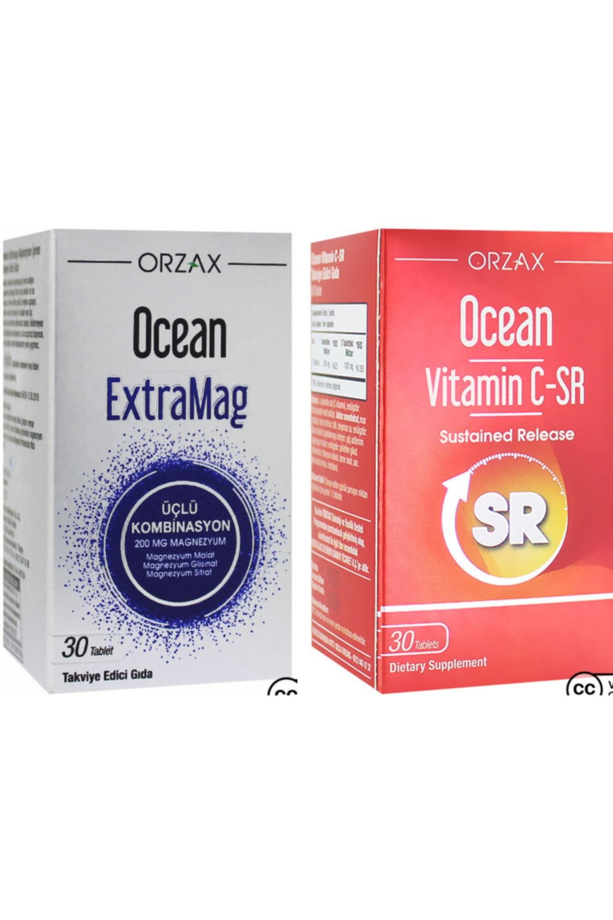 Ocean Extramag Üçlü Kombinasyon 30 Tablet + Vitamin C-sr 30 Tablet