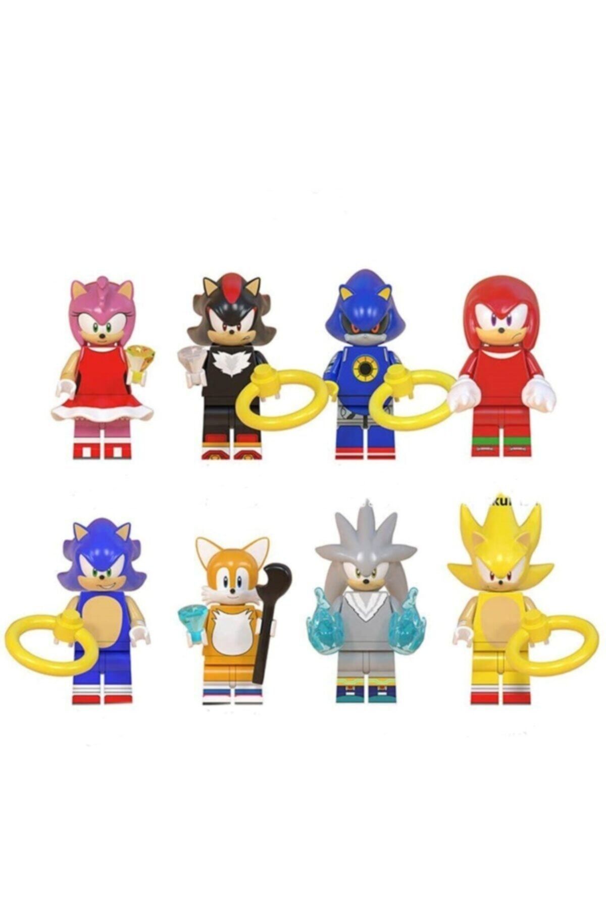 Xinh Lego Uyumlu Kirpi Sonic Seti Mini Figür Ve Altın Yüzük