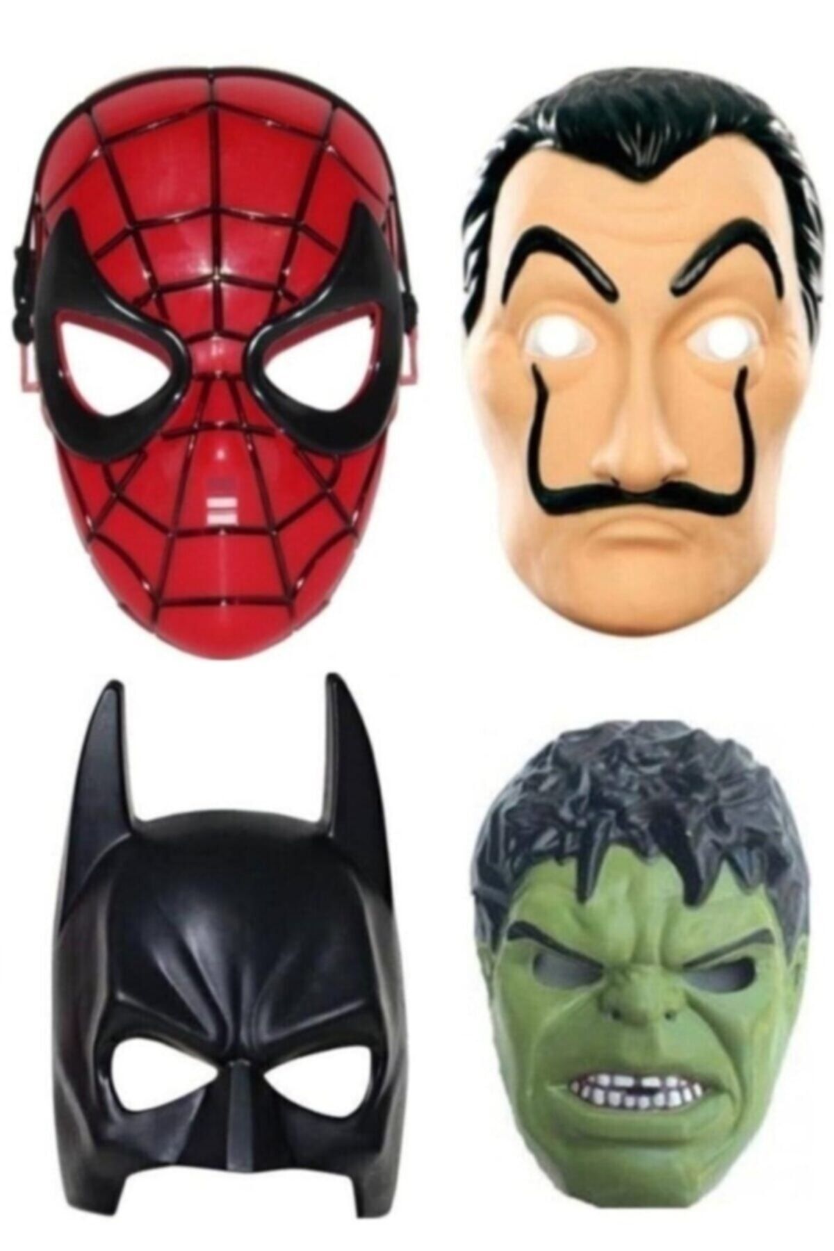 Hyd  Spiderman Örümcek Adam + Batman Yarasa Adam + Hulk + La Casa De Papel Salvador Dali Maskeleri