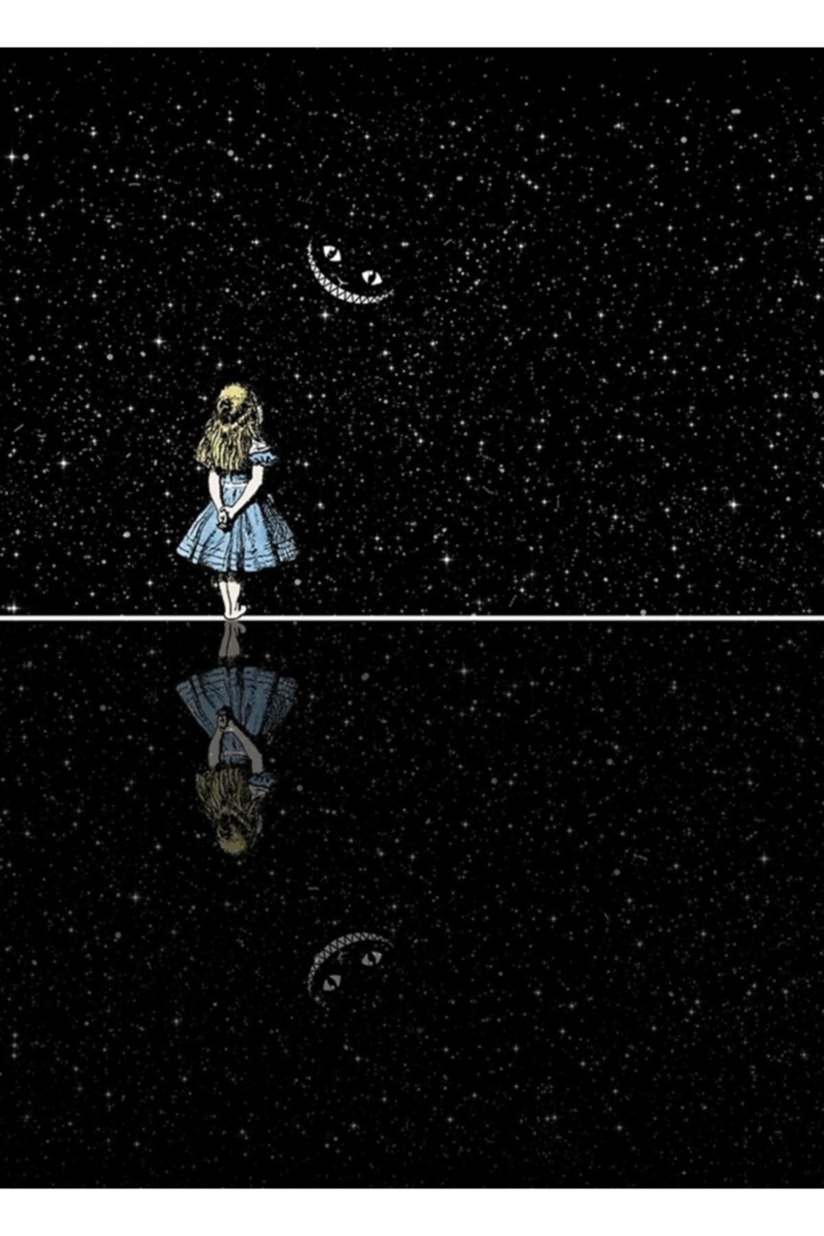 Universal Alice Harikalar Diyarında Yıldızlı Gece Tablo Ahşap Poster Dekoratif