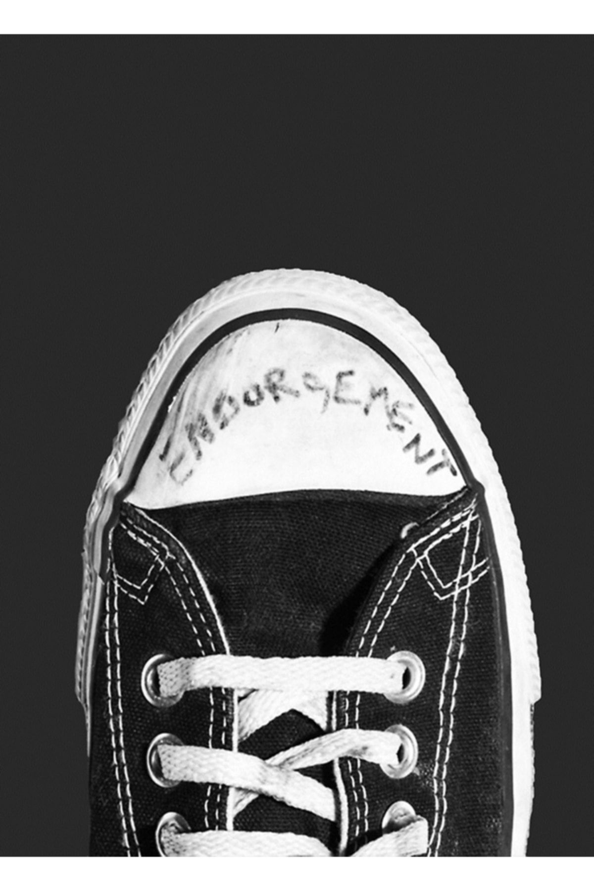 Universal Kurt Cobain Endorsement Converse Sneaker Tablo Ahşap Poster Dekoratif