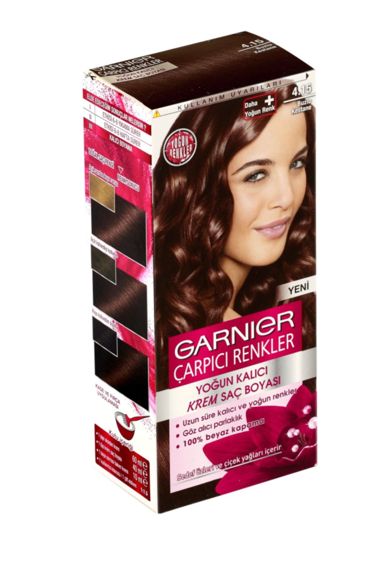 Garnier Color Naturals Çarpıcı Renkler Buzlu Kestane (4.15) Saç Boyası