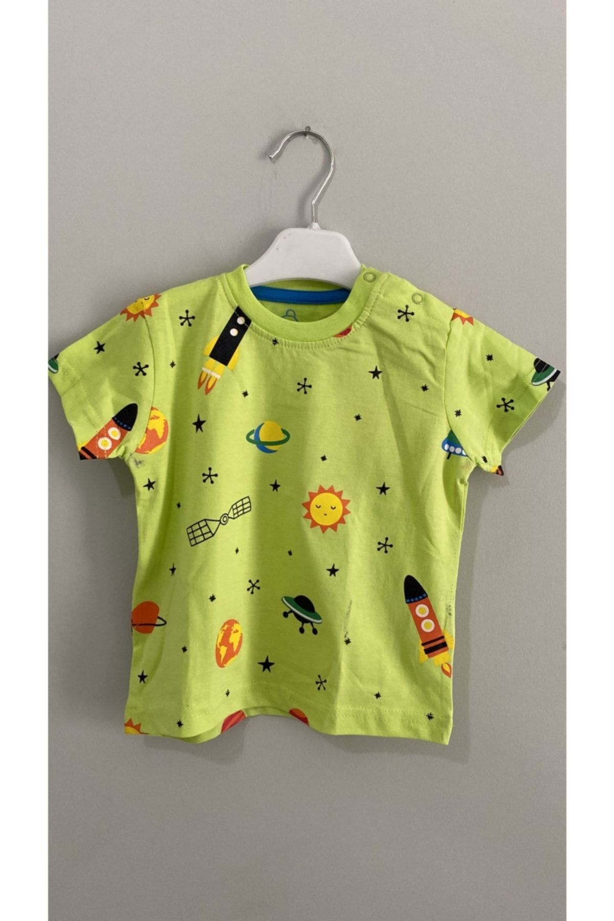 LOSAN Erkek Bebek Gezegen Baskılı Pamuklu T-shirt