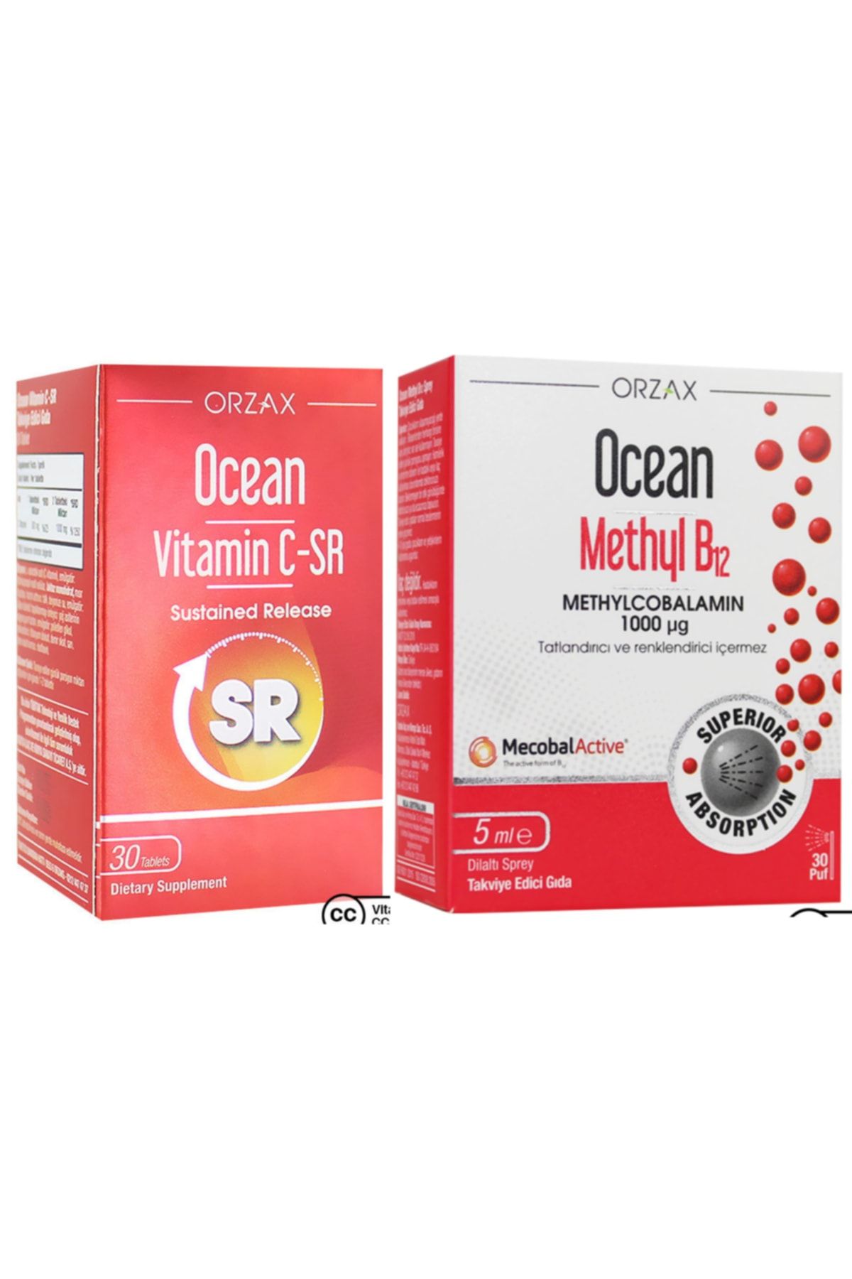 Ocean Vitamin C-sr 30 Tablet + Methyl B12 1000mcg 5 Ml