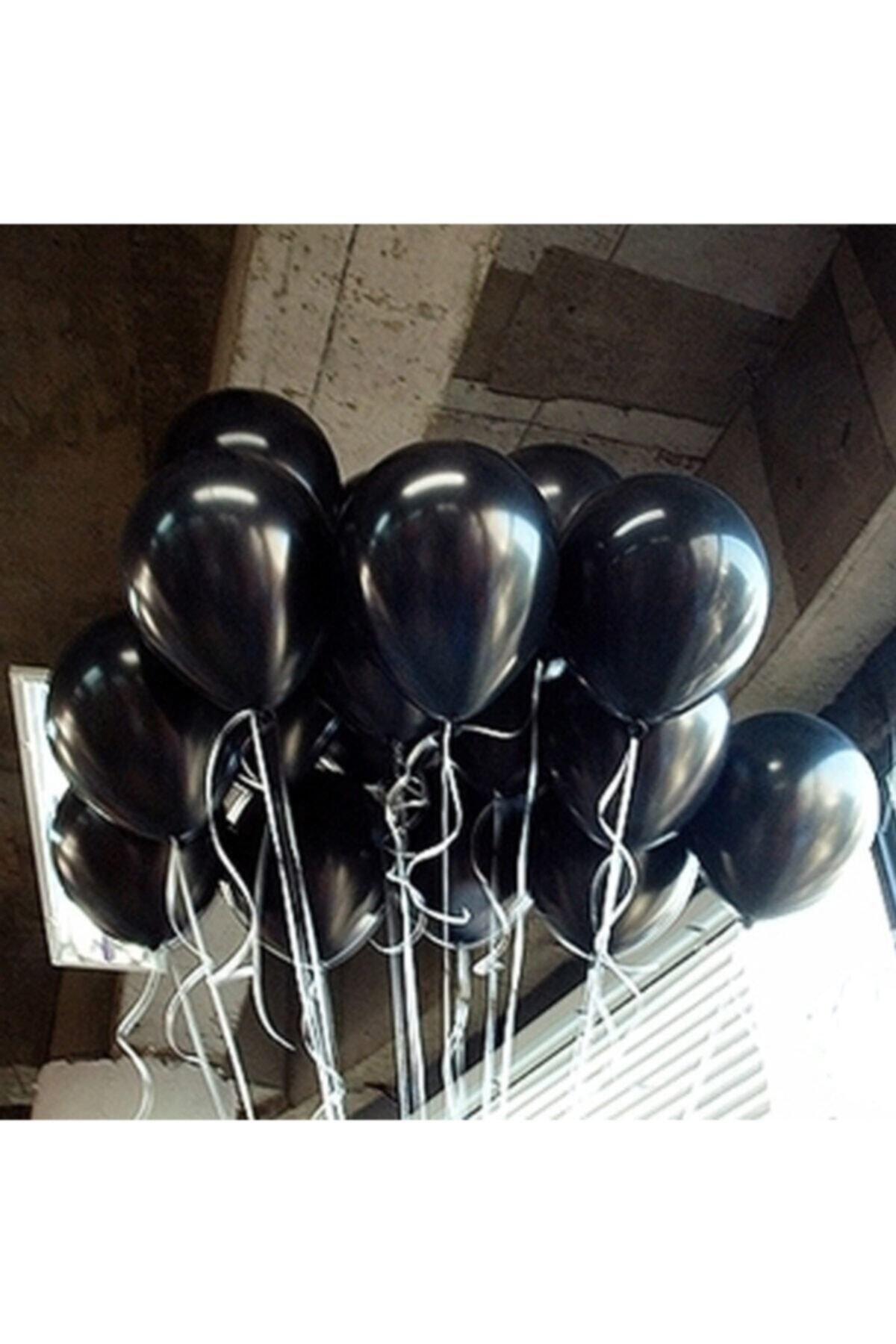 Genel Markalar Metalik Siyah Balon 10 Adet