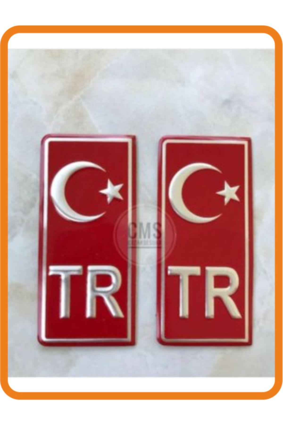 KDMAKSESUAR Tr Plaka Krom Sticker 2'li - Türkiye Plaka Krom Stıcker - Türkiye Plakalık Krom
