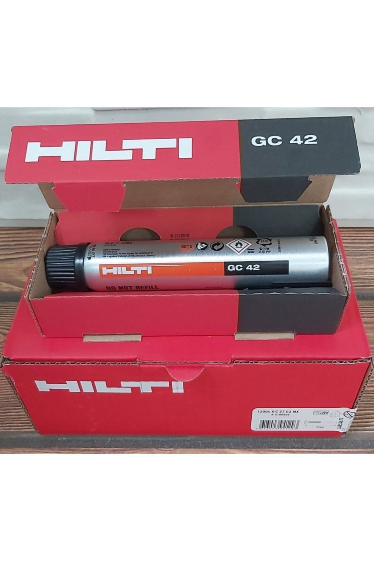 Hilti Gazlı Tabanca Çivisi 1200x X-c 27 G3 Mx + Gaz Tüpü Gc 42