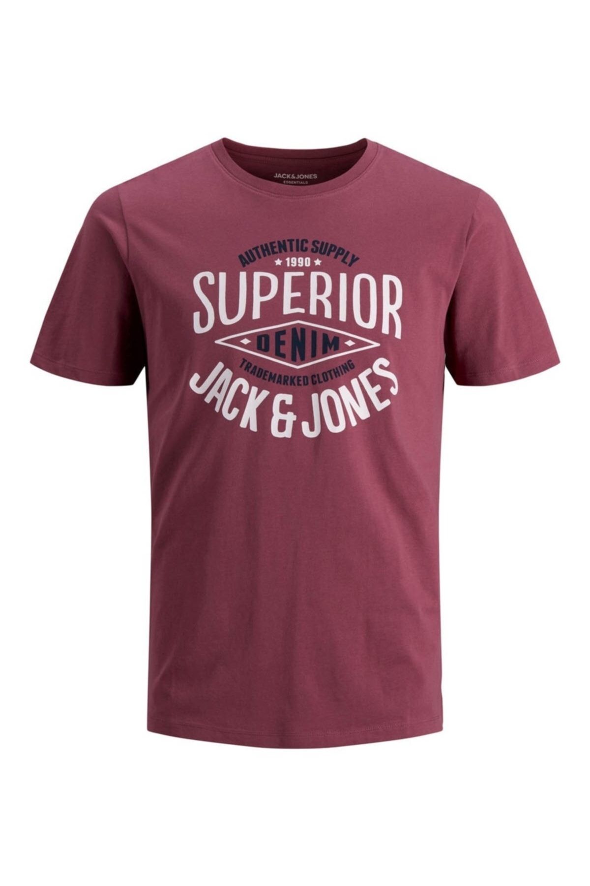 Jack & Jones Erkek T-shirt Bordo 12199474