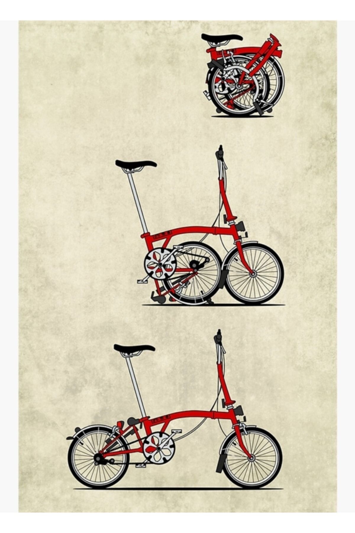 Universal Katlanır Brompton Bisikletimi Seviyorum Tablo Ahşap Poster Dekoratif
