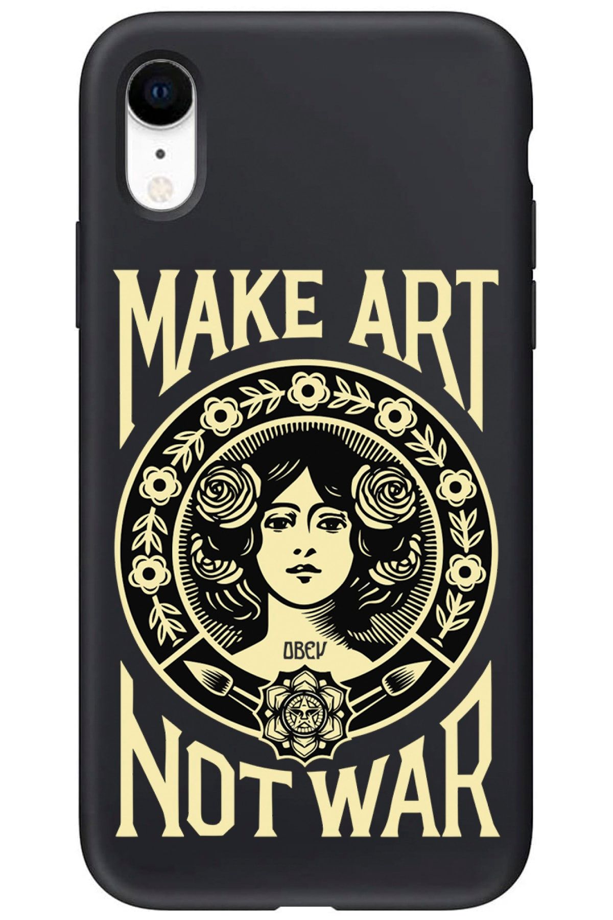 shoptocase Iphone Xr Siyah Lansman Make Art Not War Telefon Kılıfı