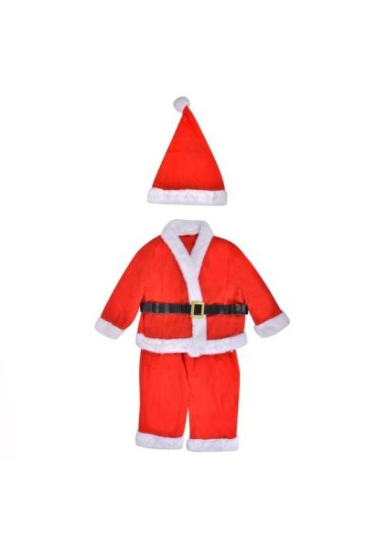 pazariz Yılbaşı Özel 9-12 Yaş Erkek Çocuk Noel Baba Elbisesi Sakal Hediye