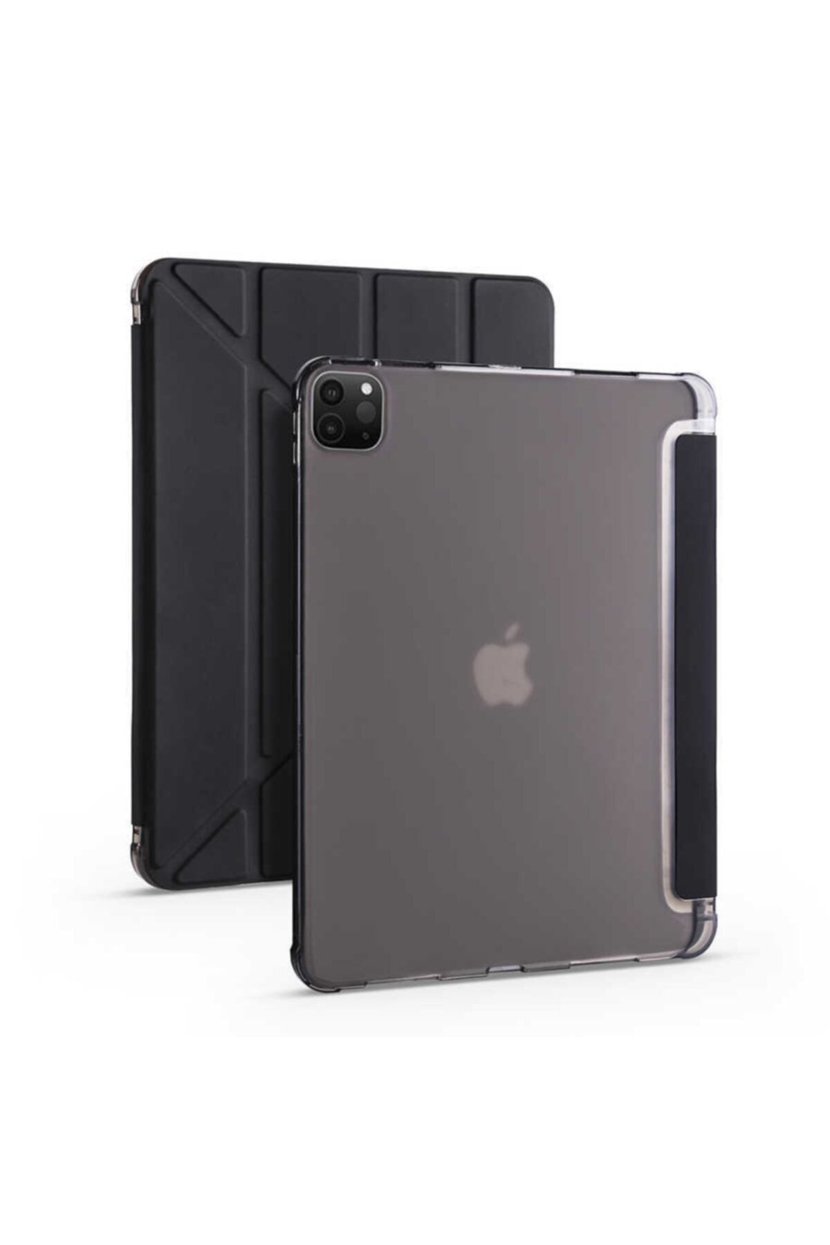 Nezih Case Apple Ipad Pro 11 2020 /2021 M1 Çipli 2.ve 3. Nesil Kalem Bölmeli Uyku Modlu Standlı Kılıf Siyah