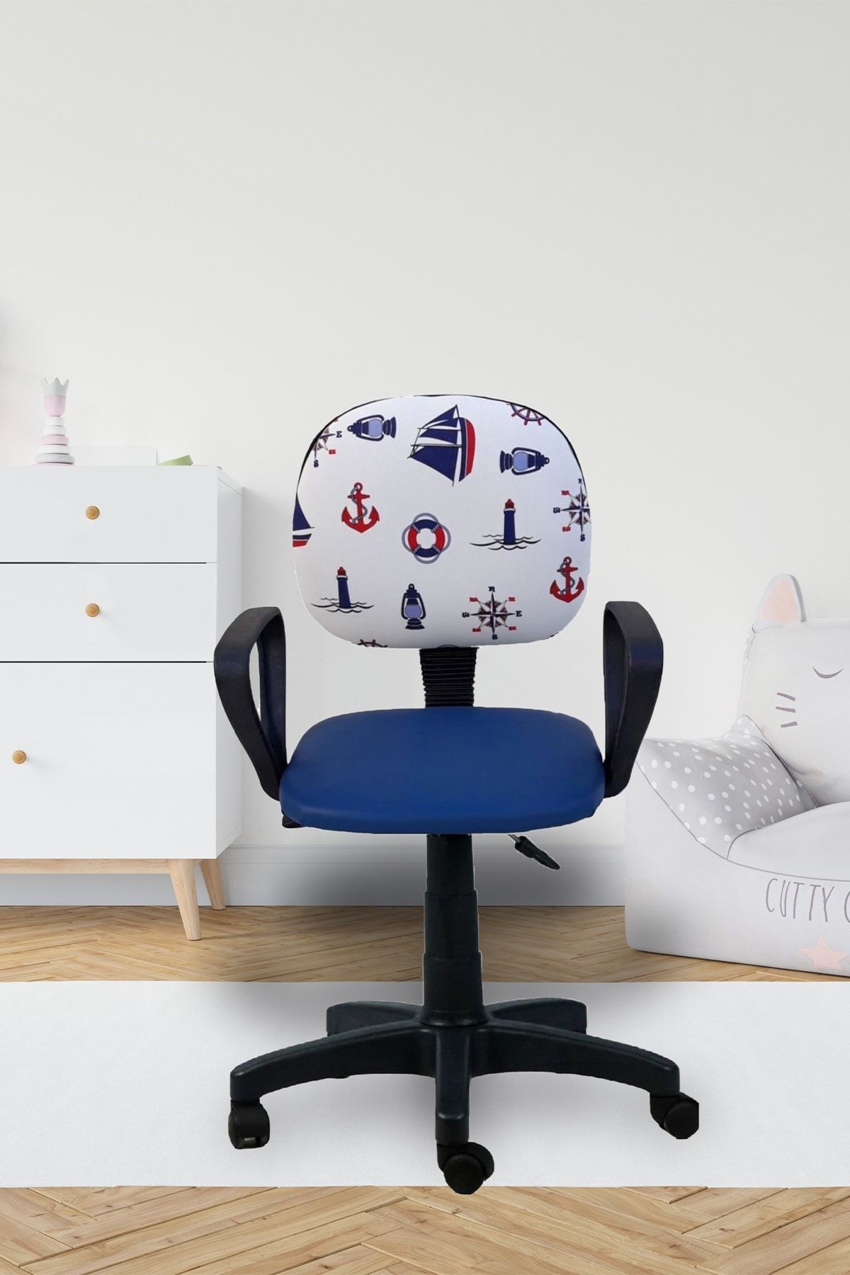 Depolife Çocuk Oyun Faaliyet Ofis Sandalyesi Koltuğu Mavi Denizci