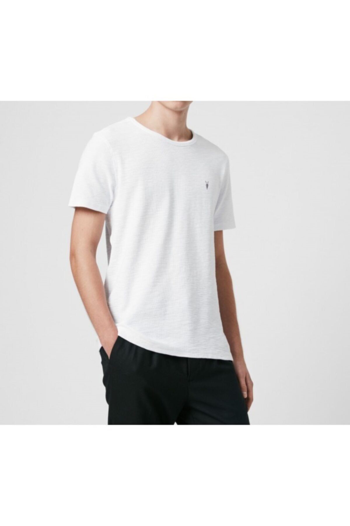 AllSaints Erkek Beyaz Kısa Kollu T-shirt