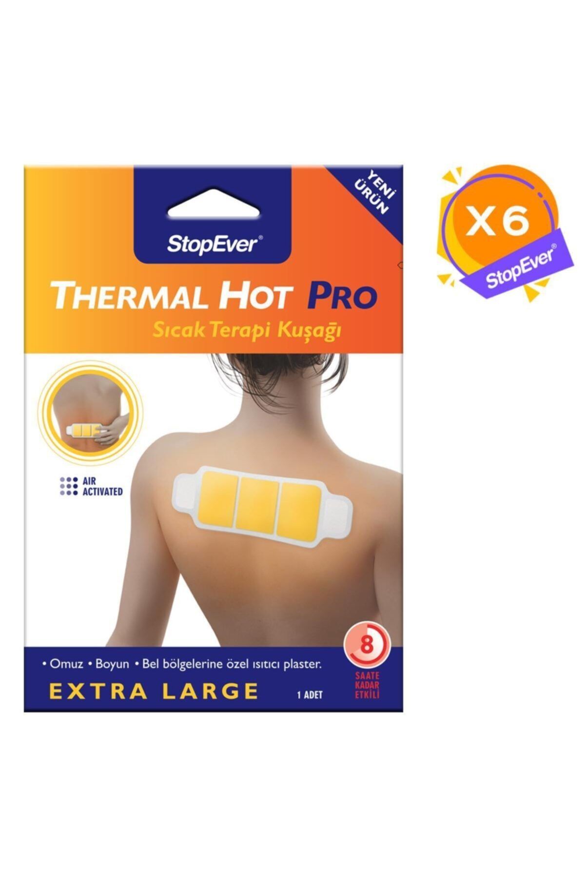 StopEver Thermal Hot Pro Sıcak Terapi Kuşağı - 6x1 Adet