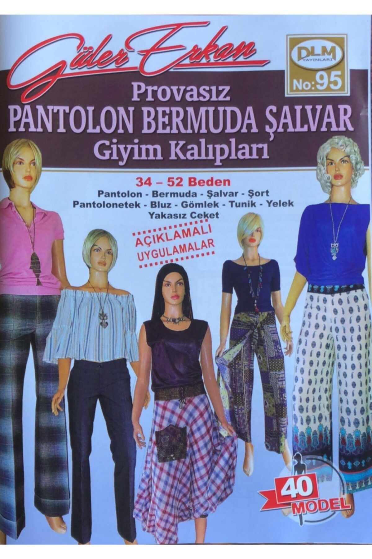 Dilem Yayınları Güler Erkan Provasız Pantolon Bermuda Şalvar Giyim Kalıpları No 95