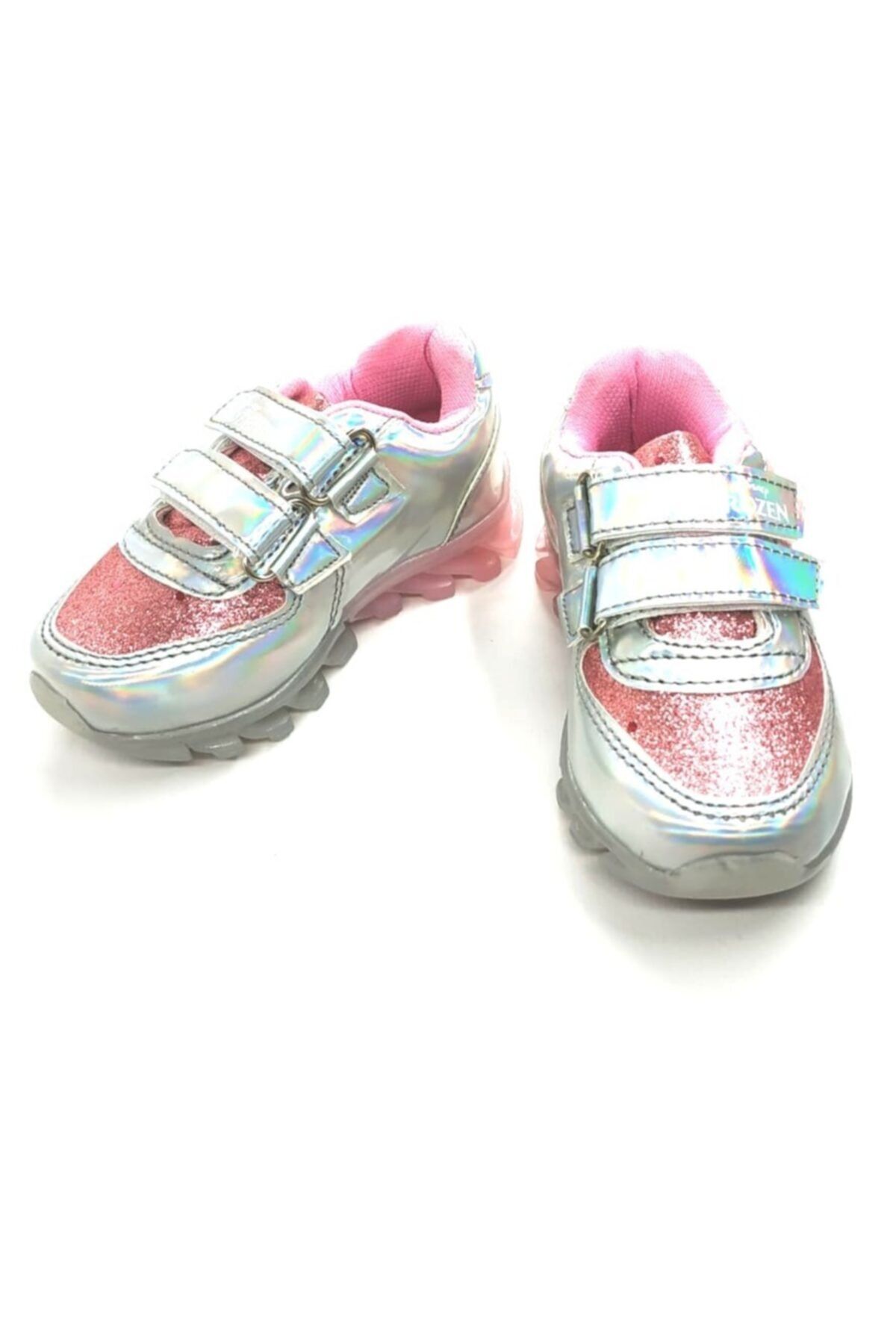 DİSNEY Kız Çocuk Gümüş Frozen Hologramlı Tabanı Işıklı Spor Ayakkabı