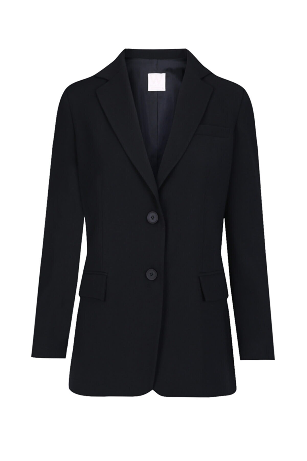 W Collection Kadın Siyah İki Düğmeli Ceket