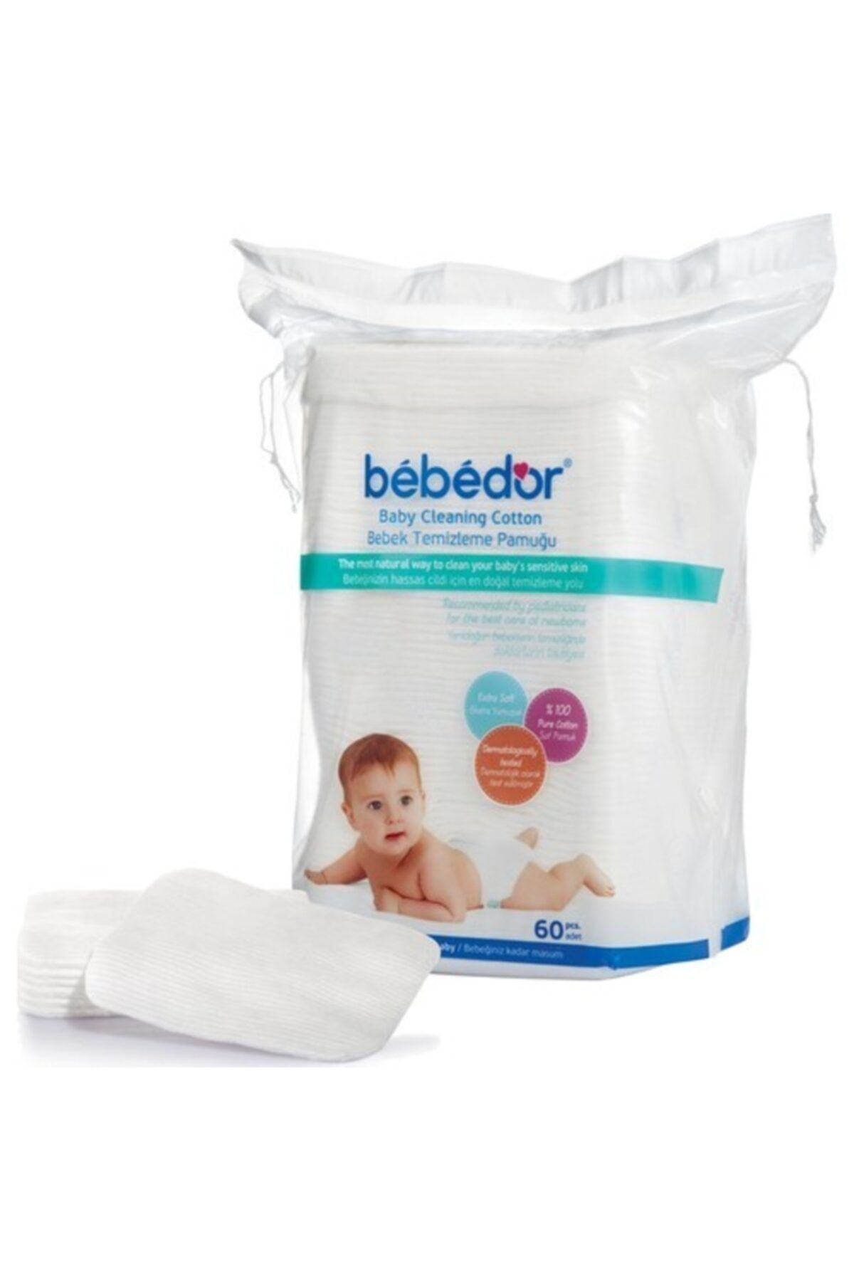 Bebedor Bebek Temizleme Pamuğu 60 Lı 3 Paket 180 Kullanım