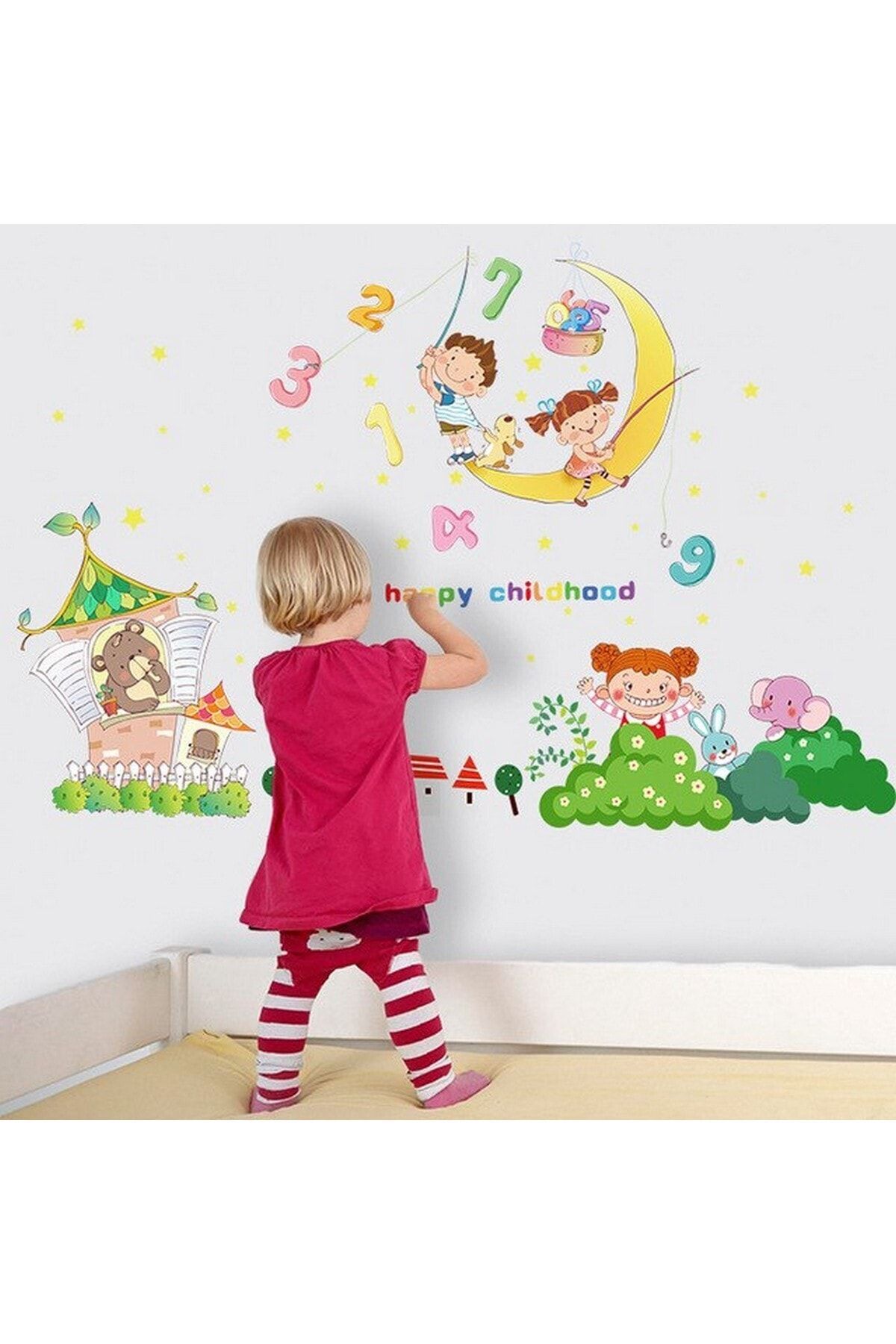 CRYSTAL KIDS Mutlu Çocuklar Bebek Ve Çocuk Odası Dekorasyonu Çocuk Duvar Sticker