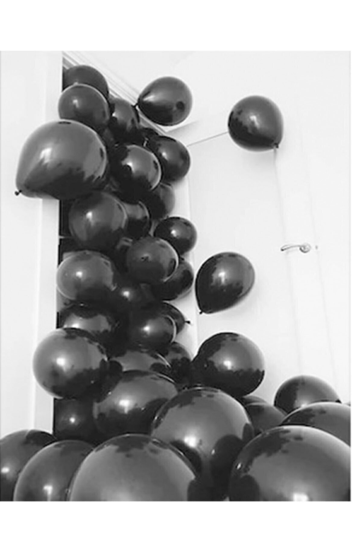 Aşkın Parti Evi 30 Adet Siyah Metalik Balon