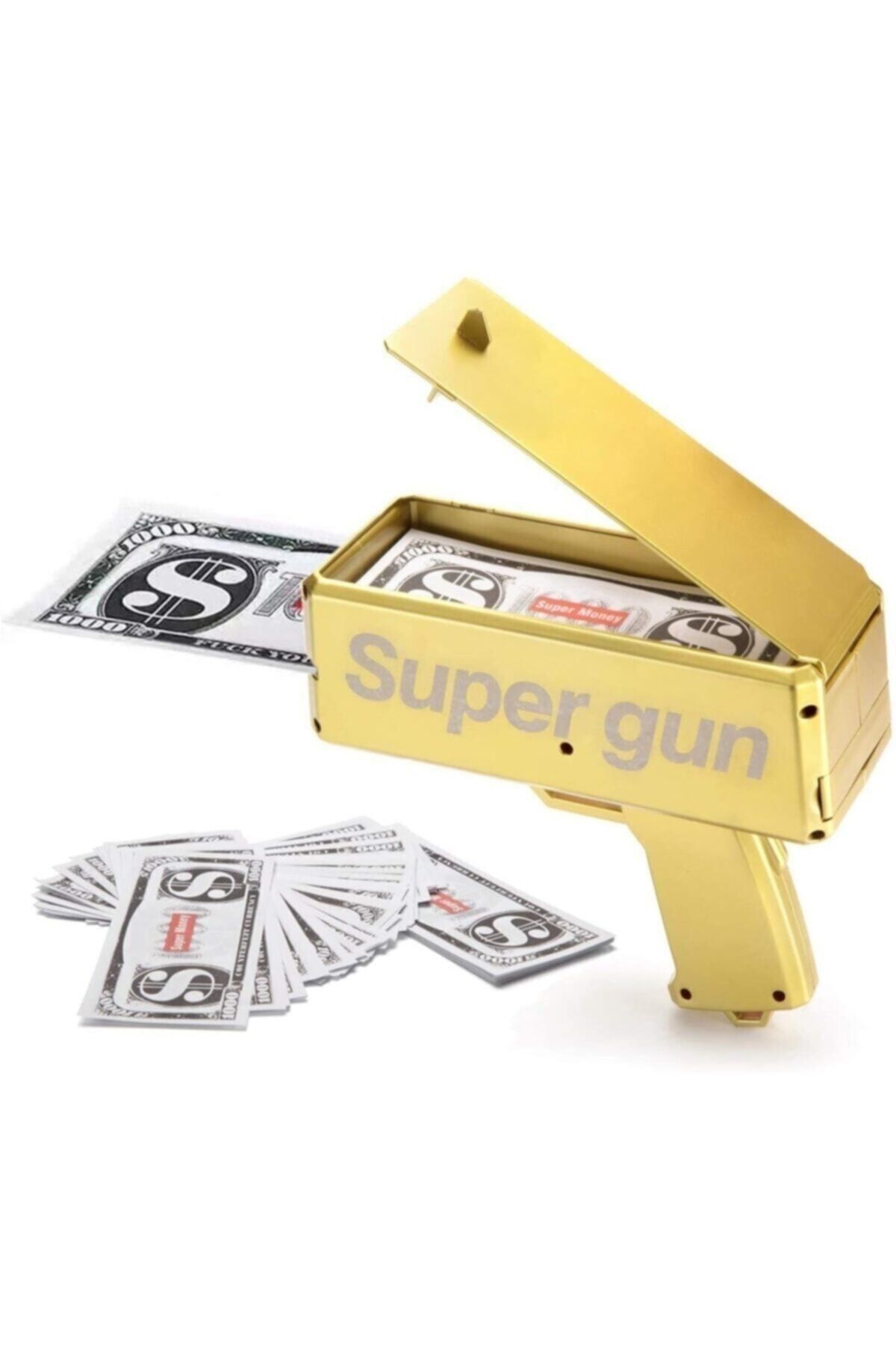 HEPBİMODA Super Money Gun Para Saçma Tabancası Gold