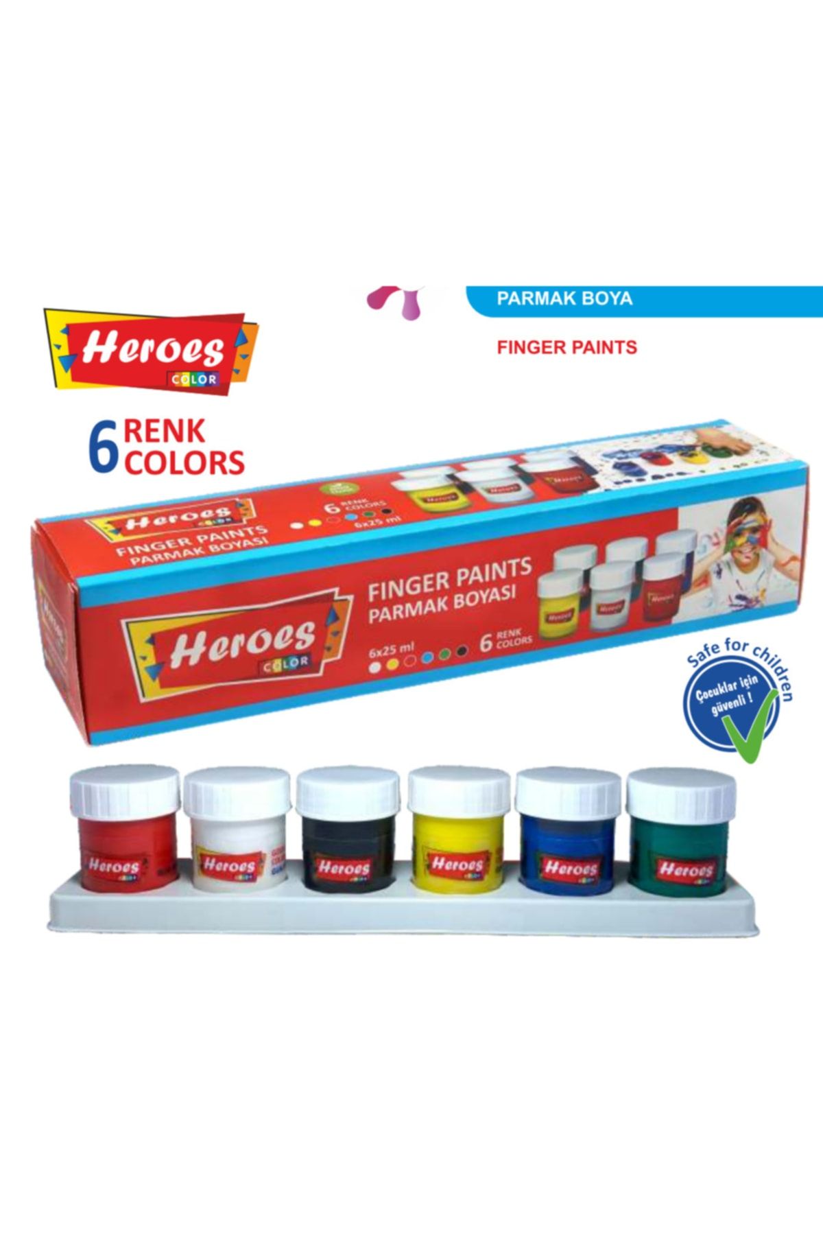 Heroes Color 6'lı Parmak Boya