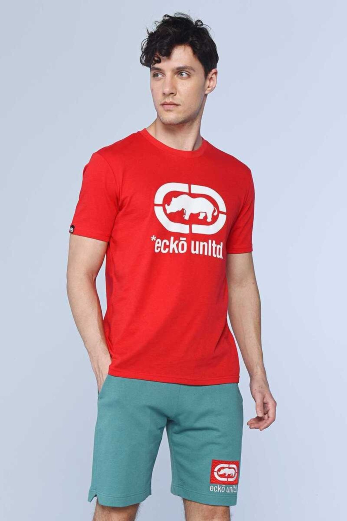 Ecko Unltd Logo Tee Kırmızı Erkek Baskılı Bisiklet Yaka T-shirt