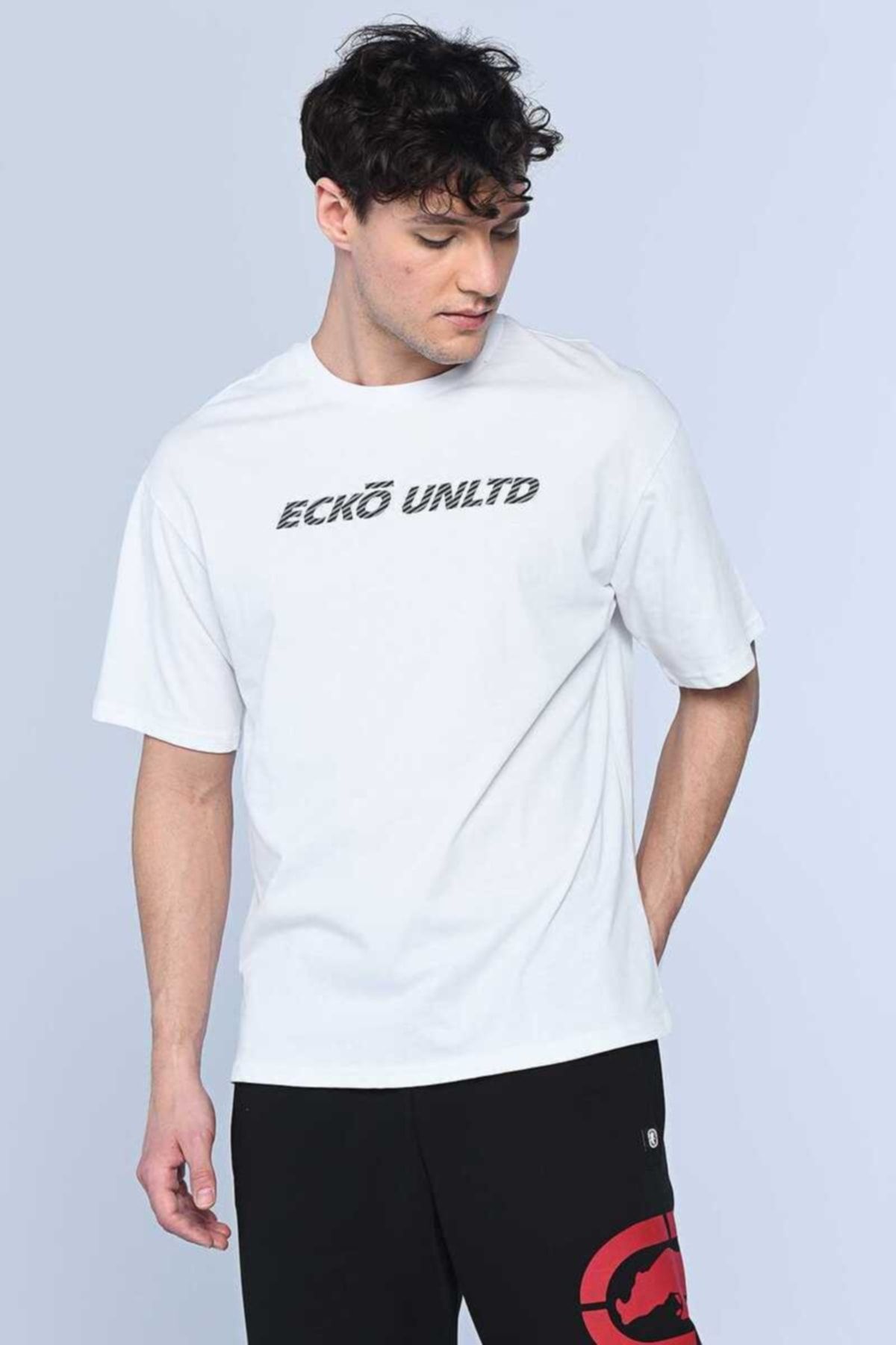 Ecko Unltd Ecko Unlimited Erkek Beyaz Bisiklet Yaka T-shirt