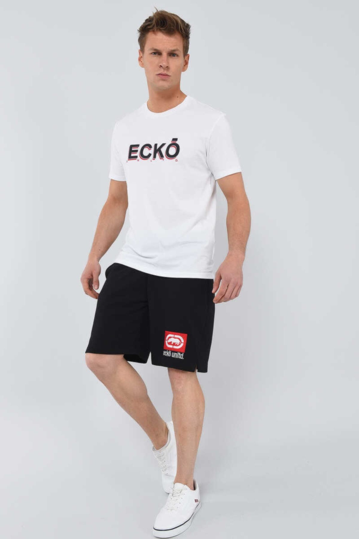 Ecko Unltd Erkek Beyaz   Tavıes Bisiklet Yaka T-shirt