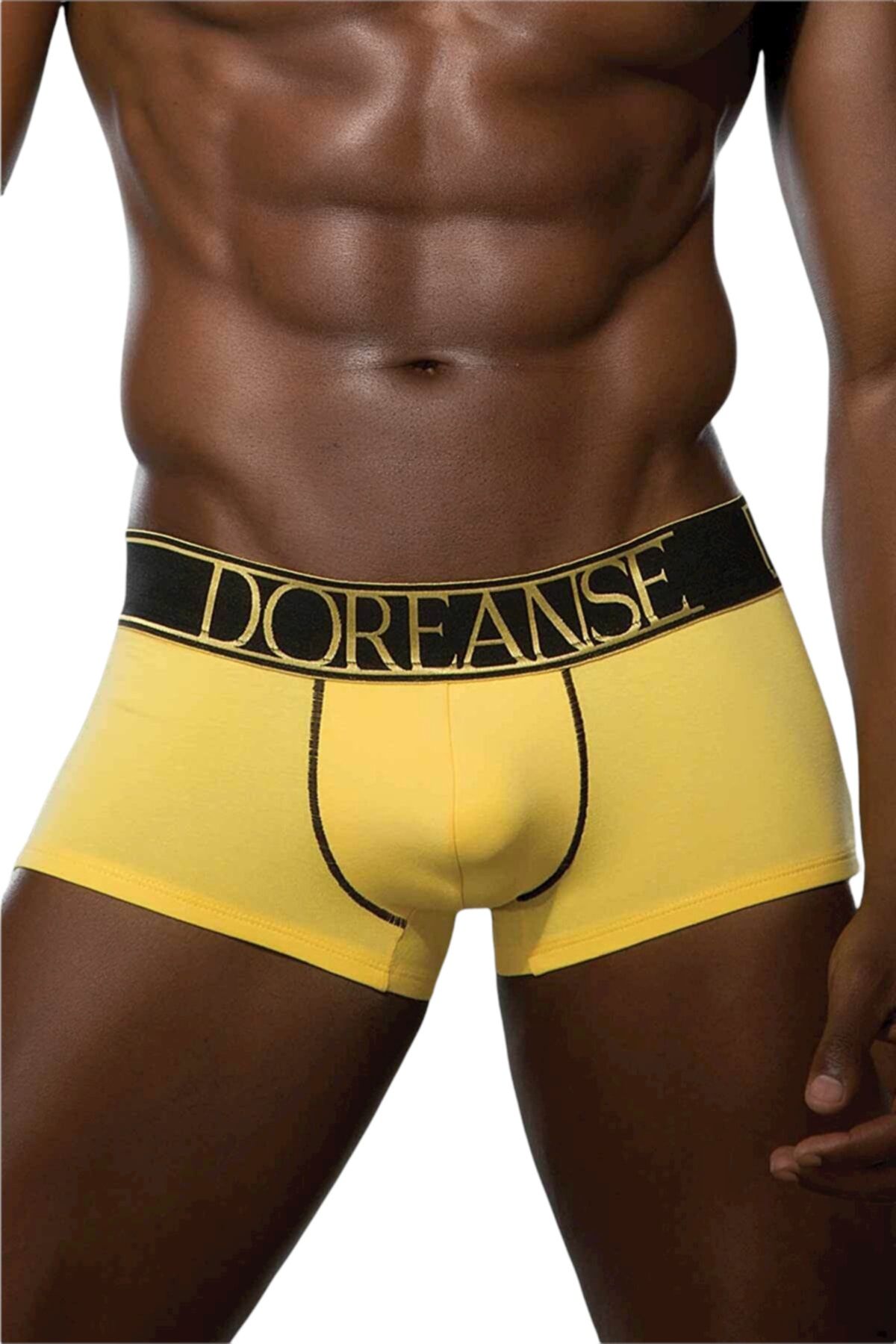 Doreanse Erkek Modal Pamuklu Desensiz Boxer Külot 1725 | Sarı