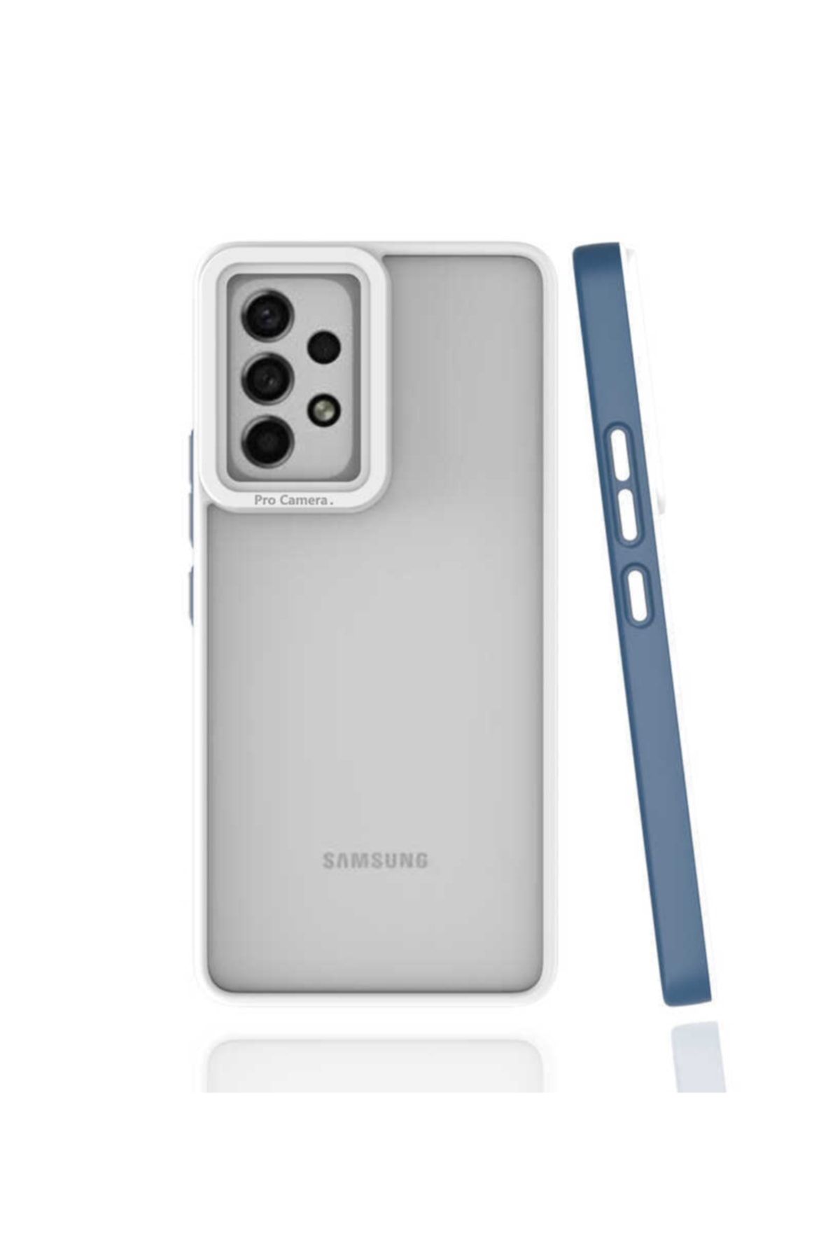 Nezih Case Samsung Galaxy A53 Uyumlu Mat Kamera Korumalı Silikon Kılıf Lacivert