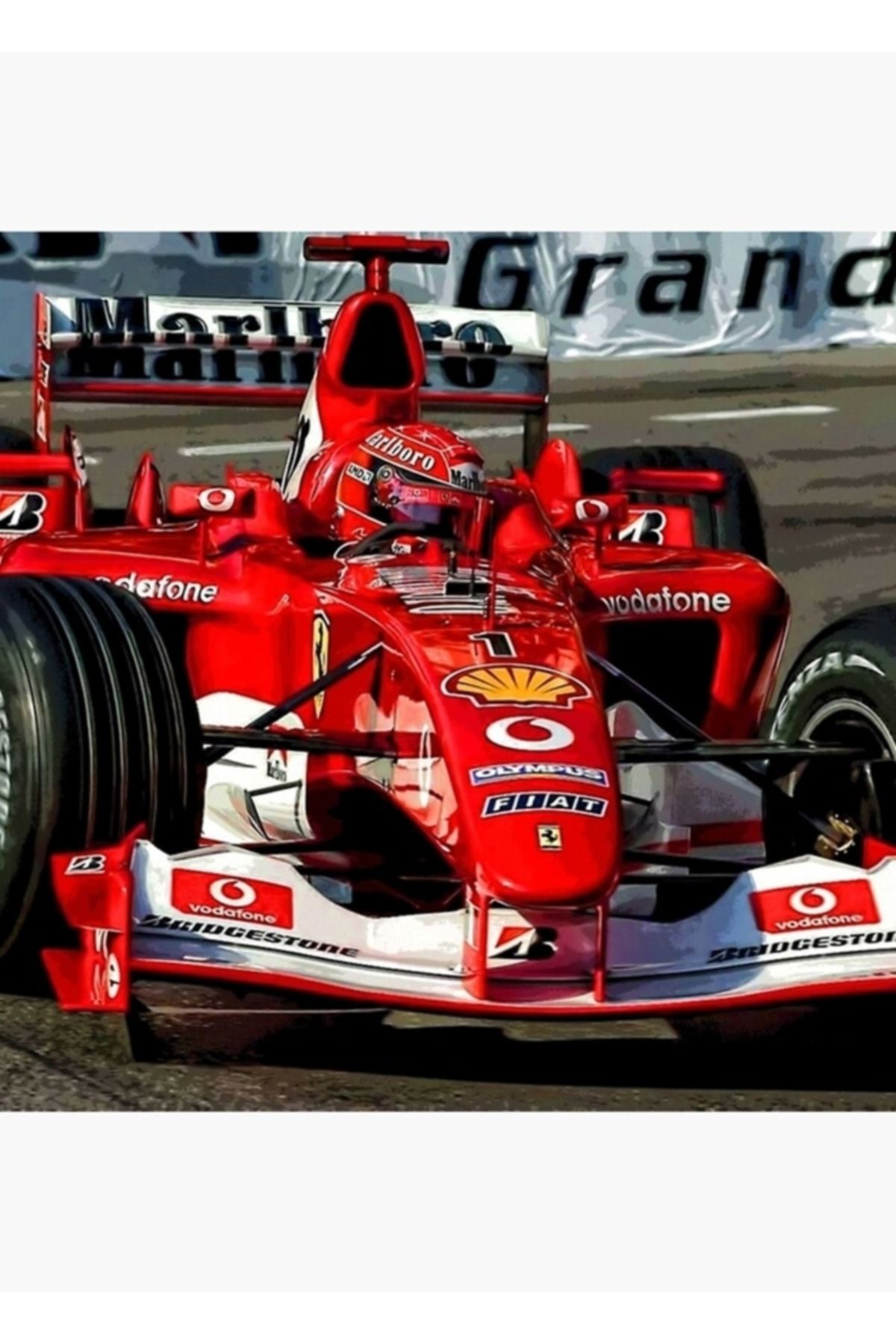 Universal Michael Schumacher 2004 F1 Aracında Tablo Ahşap Poster Dekoratif