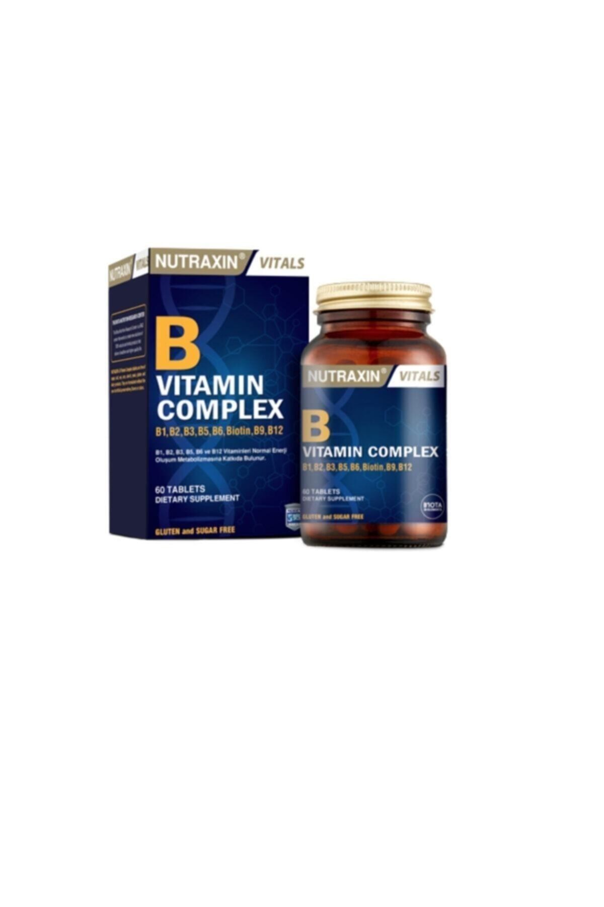 Nutraxin B1, B2, B3, B5, B6, B12 Ve Biotin Içeren B Vitamin Complex 60 Tablet