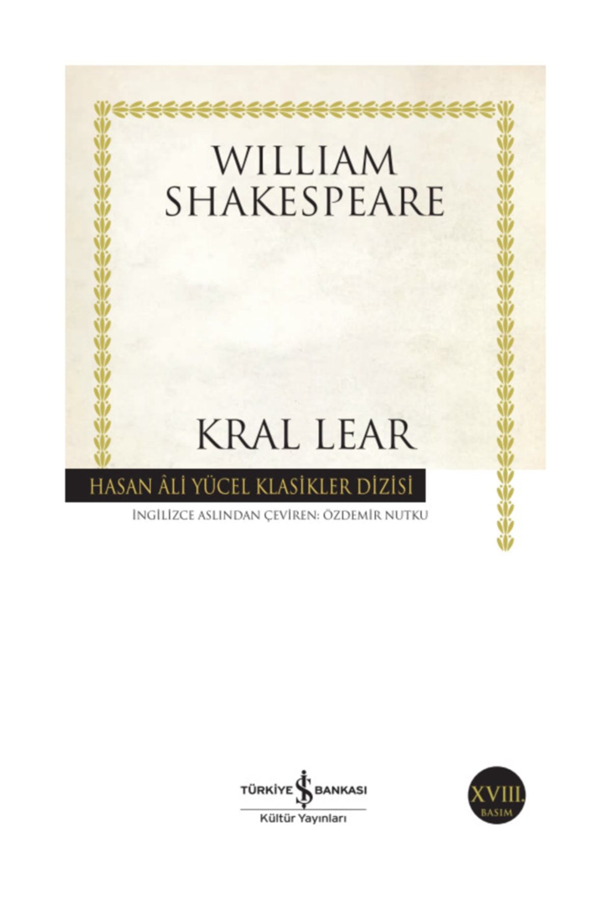 Türkiye İş Bankası Kültür Yayınları Kral Lear - William Shakespeare