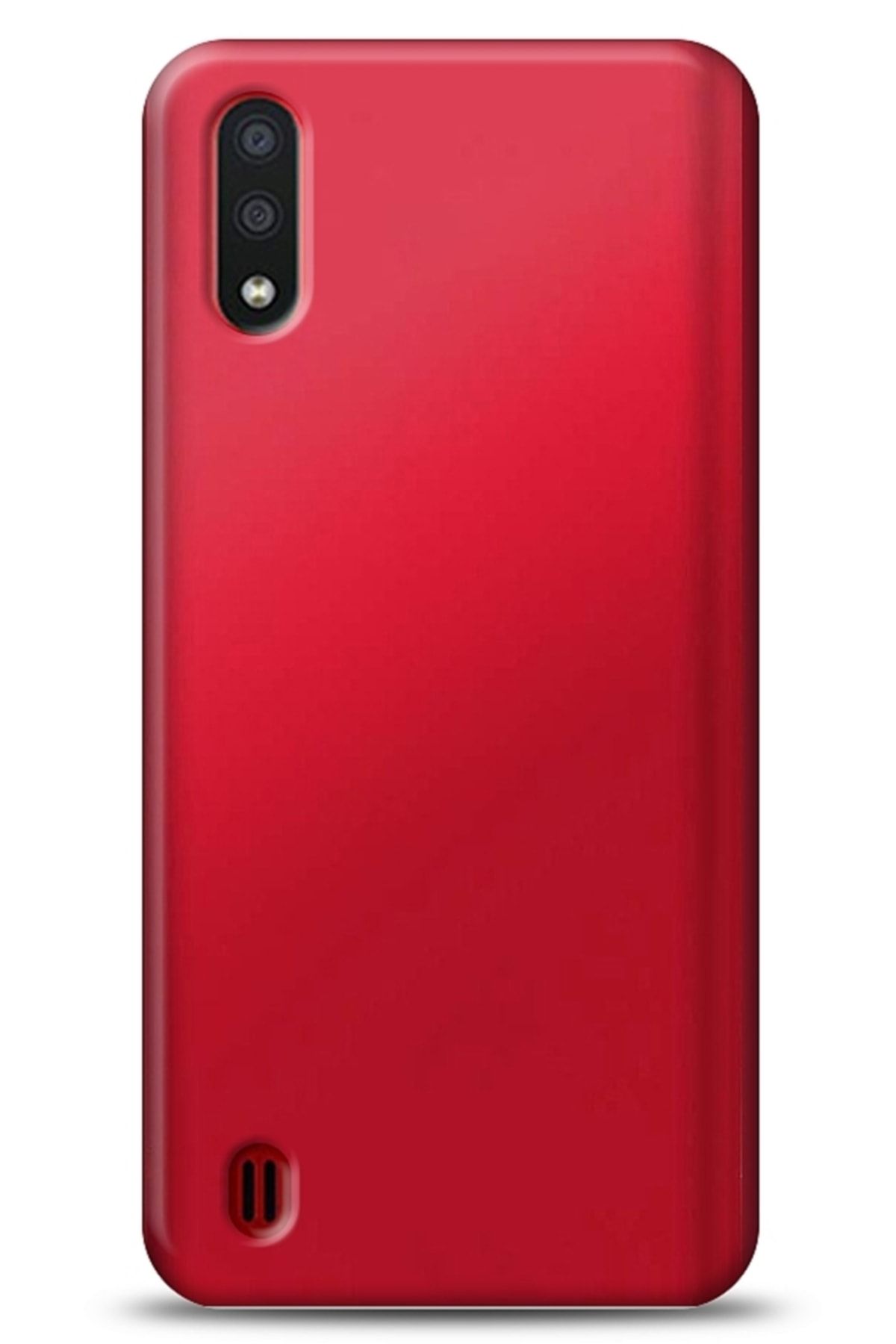 Mobilcadde Samsung Galaxy A01 Kırmızı Mat Silikon Kılıf