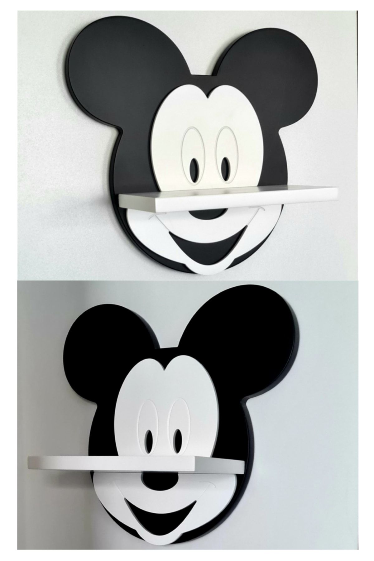Mickey Mouse Çocuk Odası Rafı Siyah-beyaz