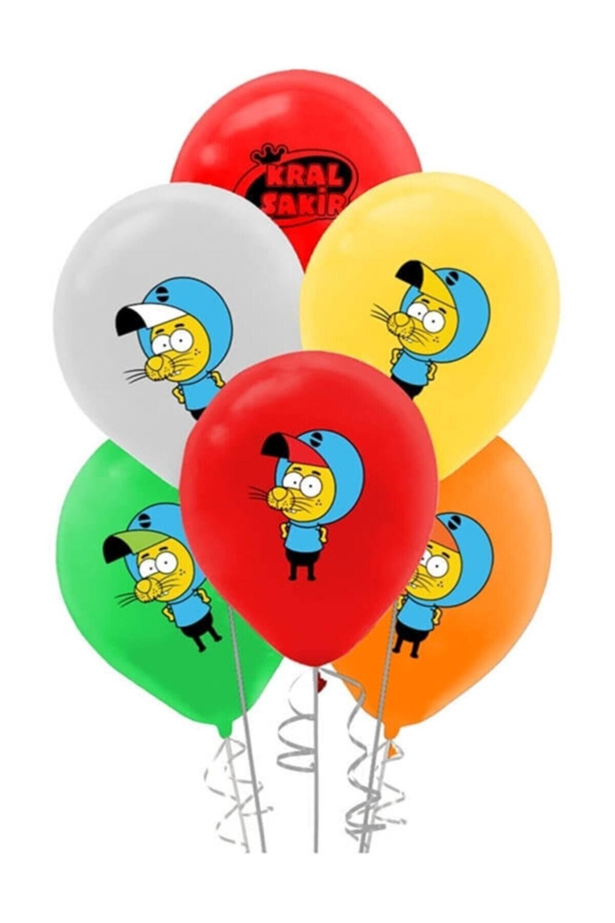 Parti Dolabı 10 Adet Kral Şakir Balon Çok Renkli Rengarenk Lateks Doğum Günü Balonu 30cm 12inc
