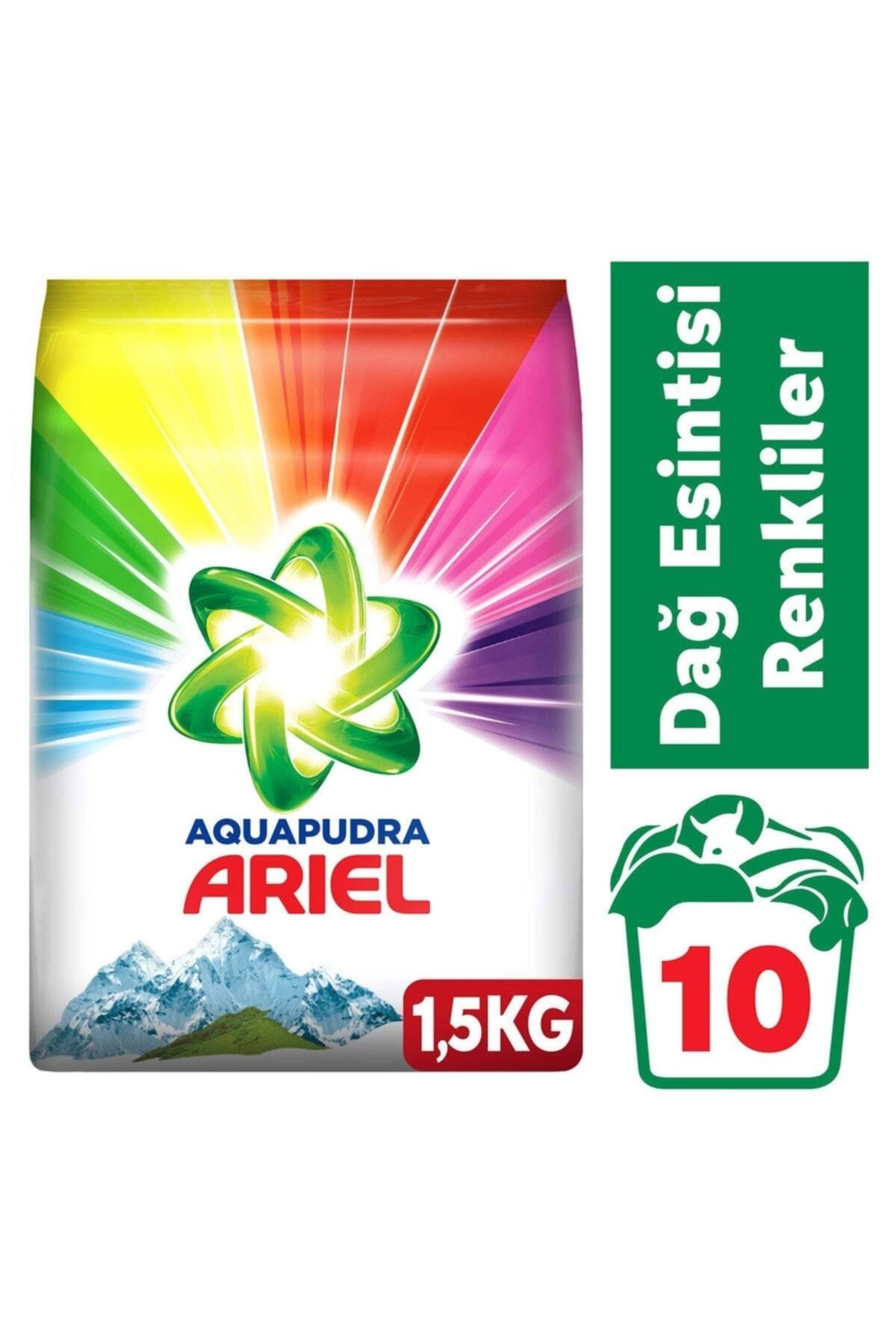 Ariel Dağ Esintisi Renklilere Özel 7,5kg Aquapudra Toz Çamaşır Deterjanı.