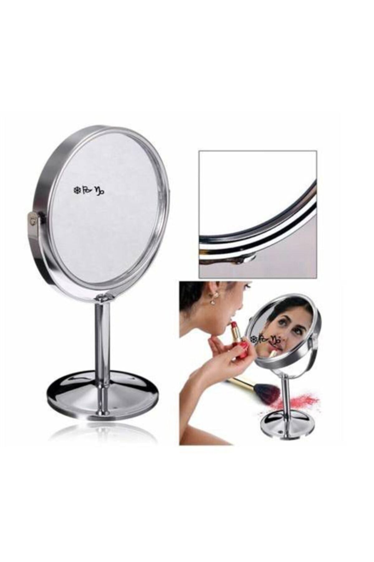 Biotech Makyaj Aynası 3x Büyüteç Çift Taraflı Daire Ayna Paslanmaz Çelik