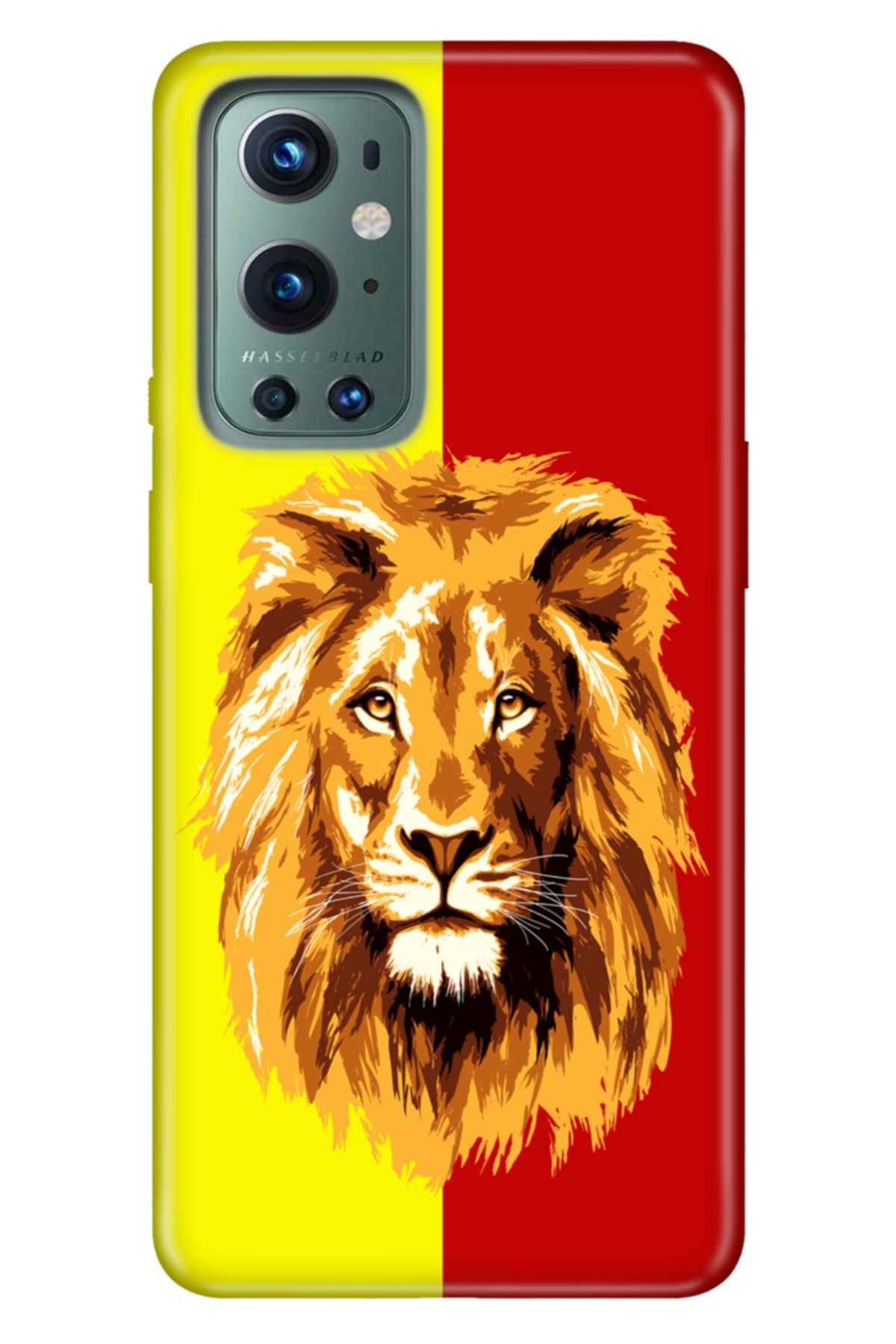 Oneplus 9 Pro Uyumlu Kılıf Tioserisi Resimli Silikon Sarı Kırmızı Parçalı Aslan