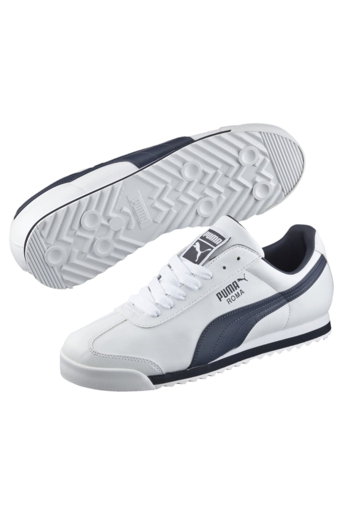 Puma 353572-12 Roma Basic Erkek Beyaz-lacivert Spor Ayakkabı