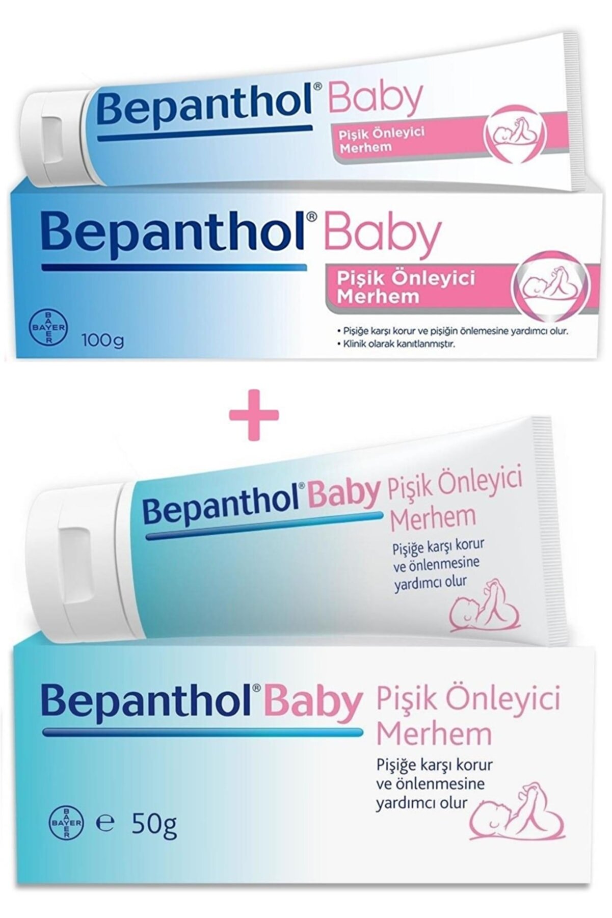 Bepanthol Baby Pişik Önleyici Merhem 100 gr+ Baby Pişik Önleyici Merhem 50 gr